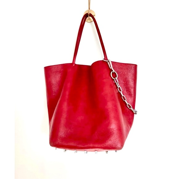 Alexander Wang Roxy Tote Red Leather Stud Medium - Picture 3 of 9